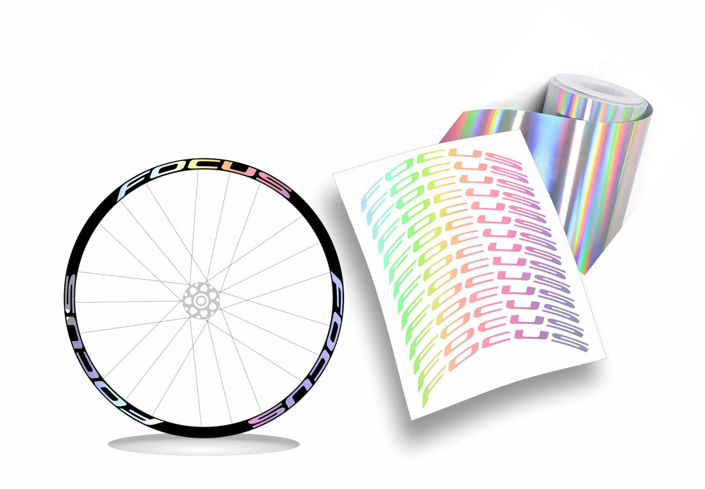Focus kit adesivi per cerchi bike colore personalizzato