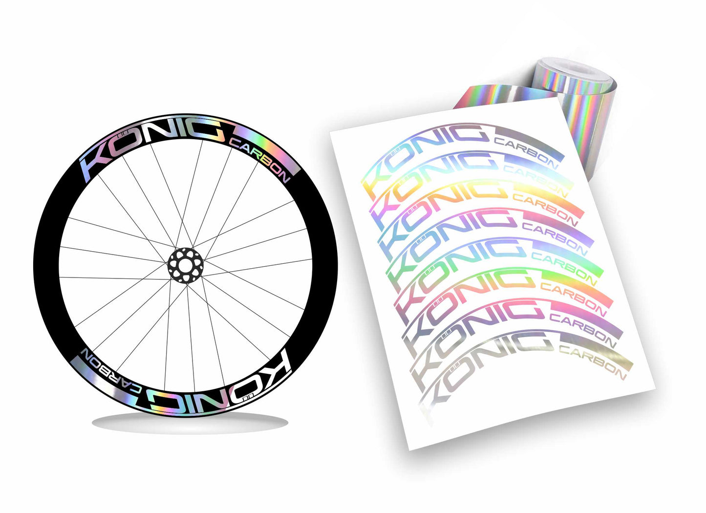 KONIG Carbon adesivi personalizzati per cerchi bici da corsa