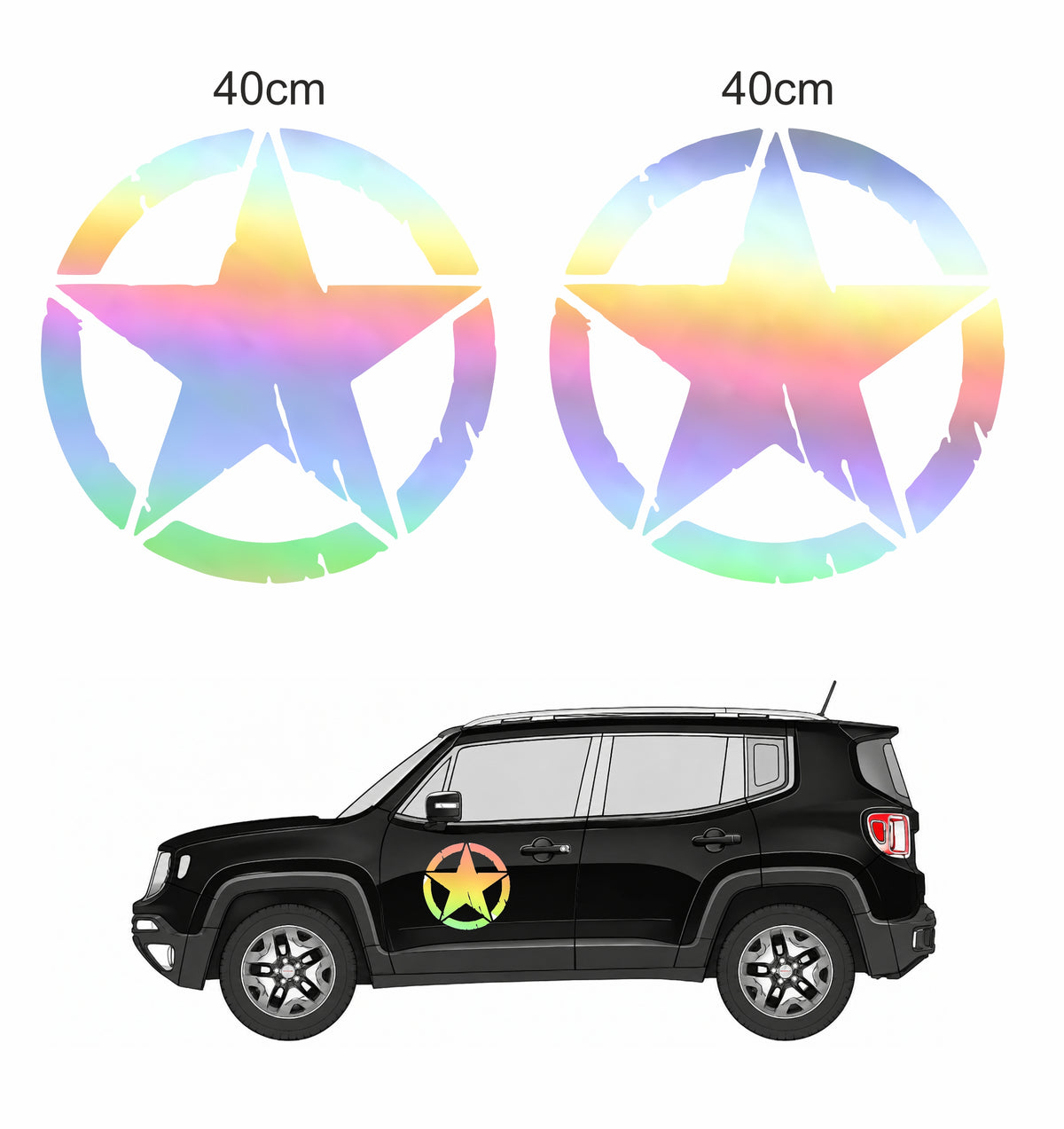 Stella Jeep Renegade adesivi stickers auto colore personalizzato