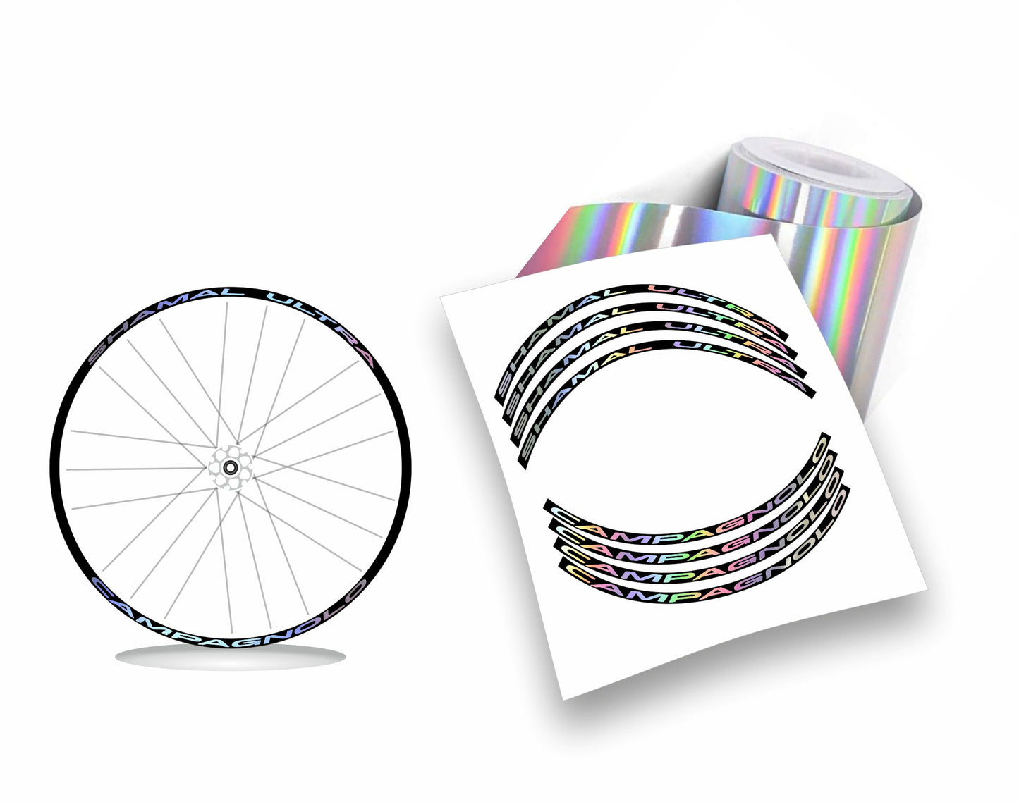 Kit adesivi cerchi bicicletta da corsa campagnolo shamal ultra