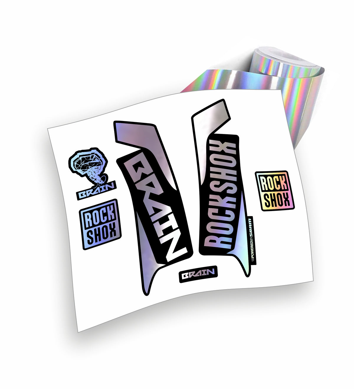 Kit ADESIVI forcella bici mtb rock shox brain mountain bike stickers fork bike custom reba sid