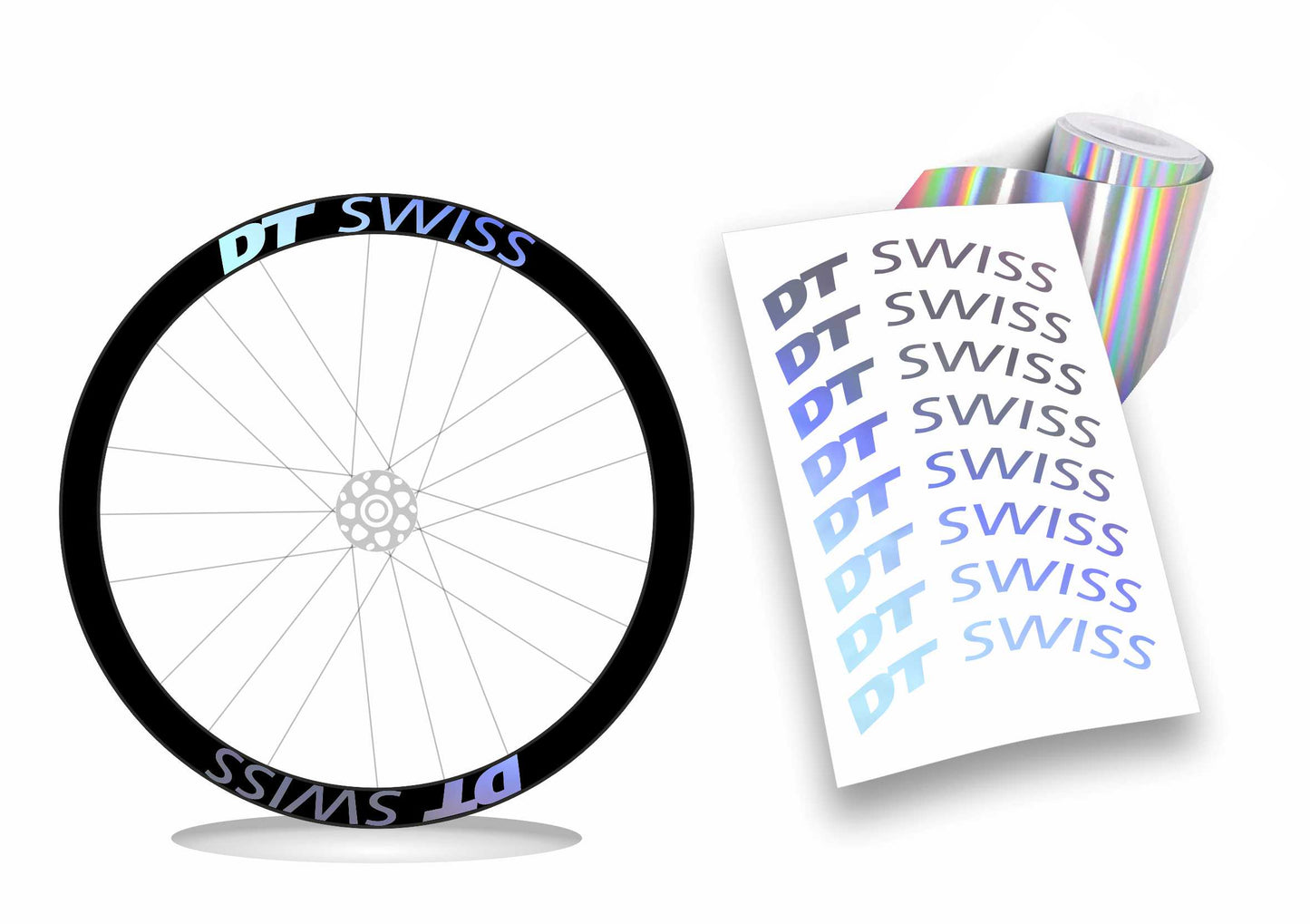 Kit adesivi/stickers cerchi bici bdc Dt swiss profilo 50mm colori a scelta 8 pezzi wheel stickers