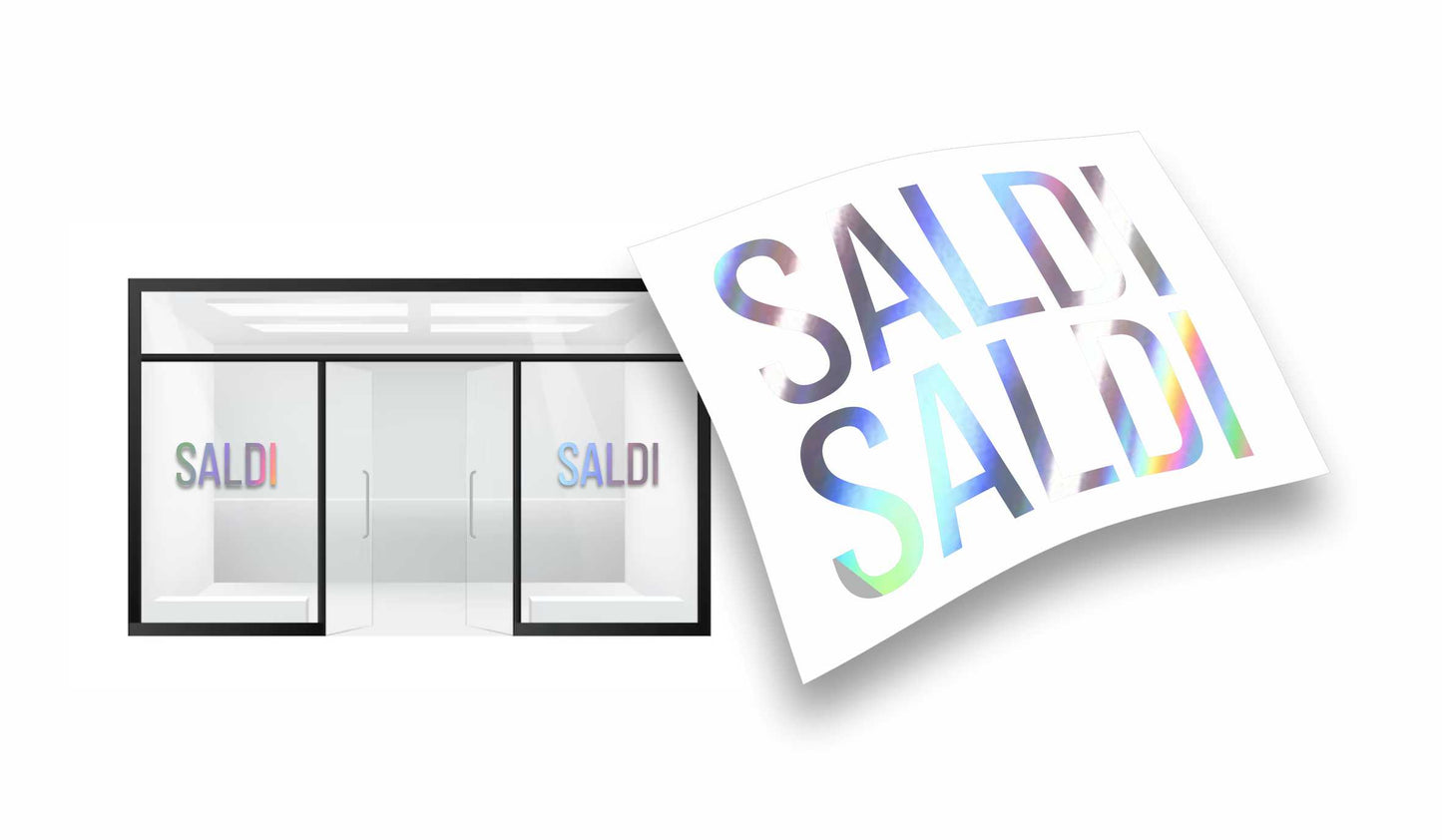 stickers Saldi 2 pezzi per vetrofanie