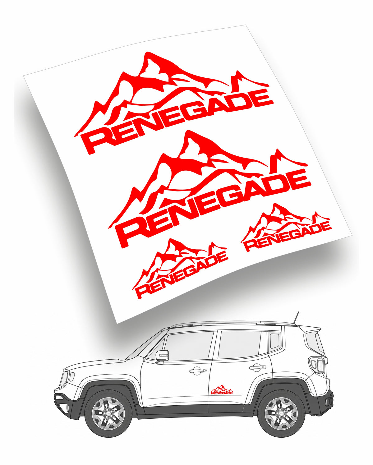 Jeep Renegade Kit adesivi Auto 4 pz. (montagna)