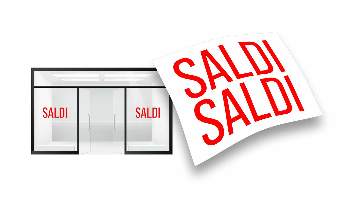 stickers Saldi 2 pezzi per vetrofanie