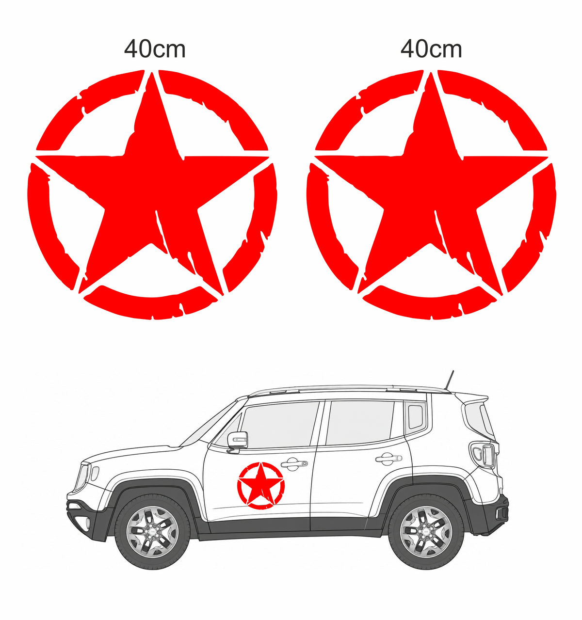 Stella Jeep Renegade adesivi stickers auto colore personalizzato