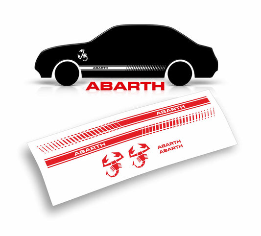 adesivi strisce abarth universali colore personalizzato omaggio scorpioni