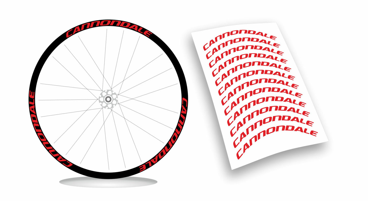 kit adesivi cerchi Cannondale colori a scelta anche fluo 12 pezzi