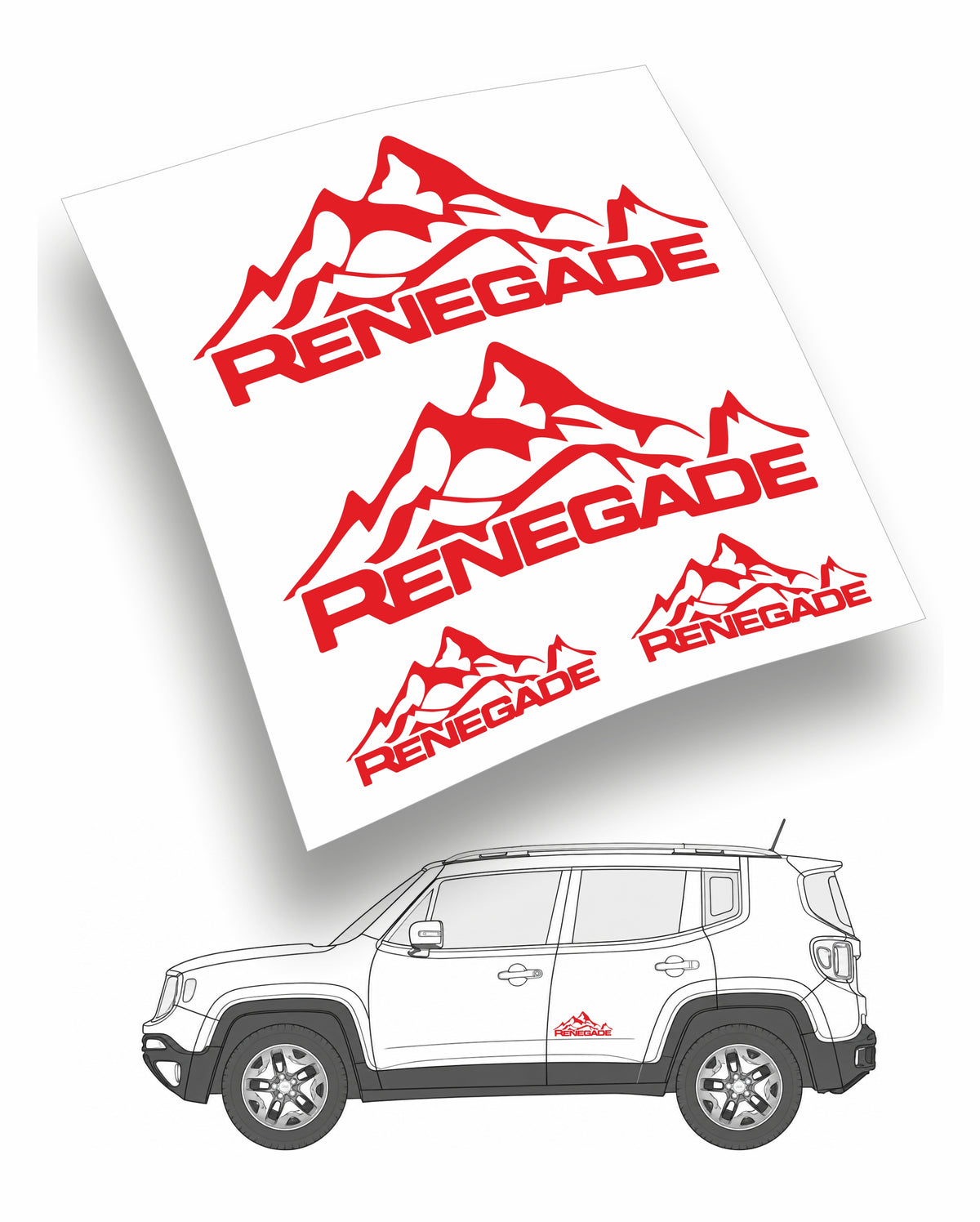 Jeep Renegade Kit adesivi Auto 4 pz. (montagna)