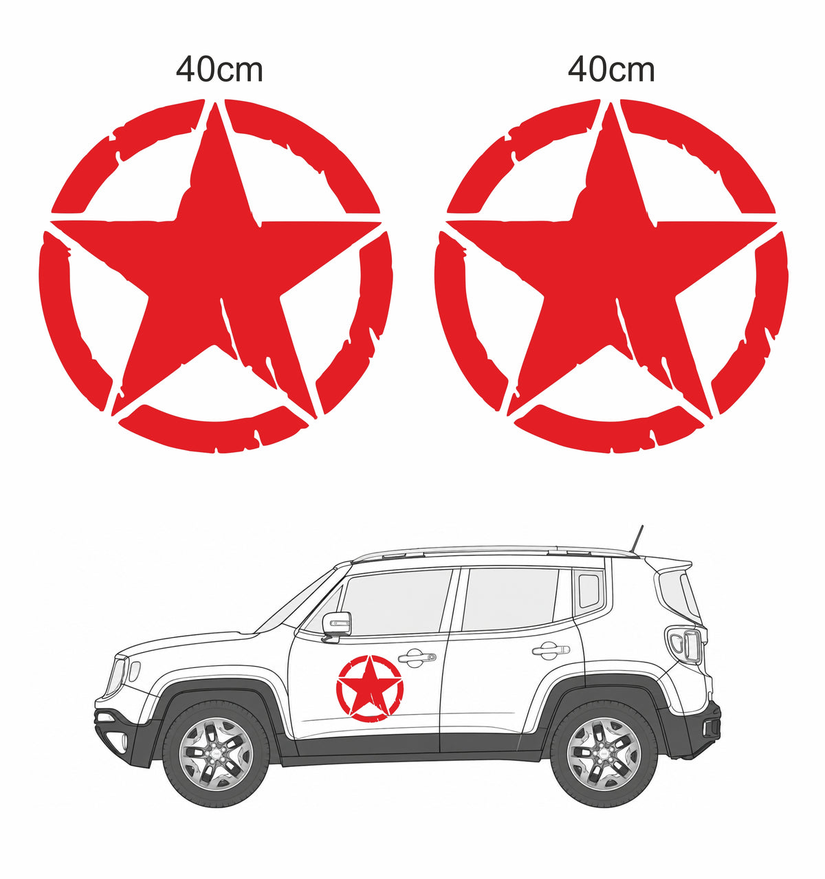 Stella Jeep Renegade adesivi stickers auto colore personalizzato