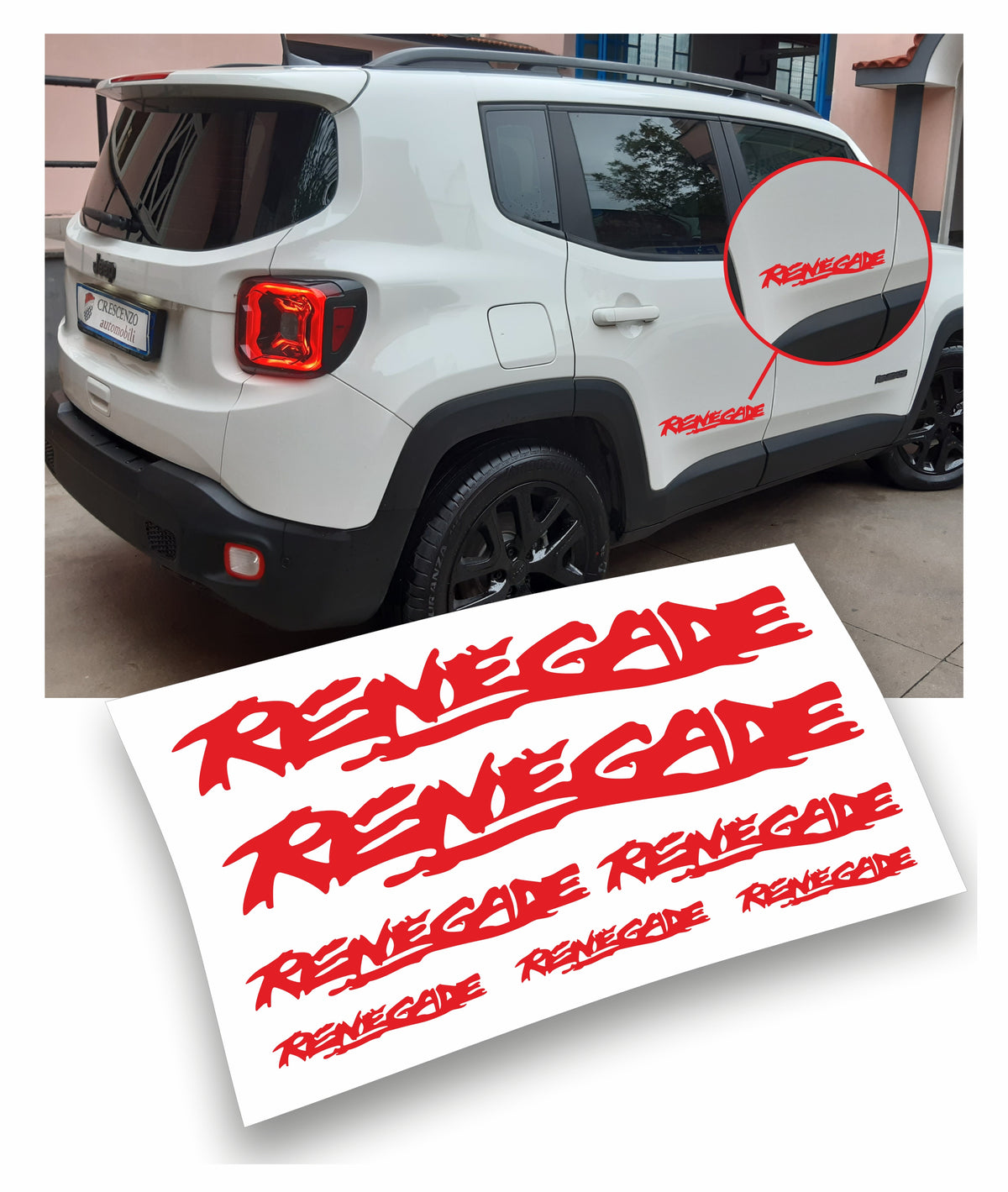 Jeep Renegade kit adesivi stickers auto colore personalizzato