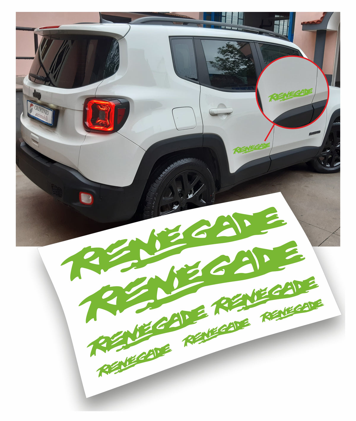 Jeep Renegade kit adesivi stickers auto colore personalizzato