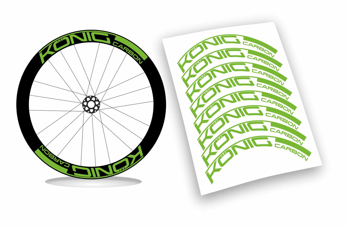 KONIG Carbon adesivi personalizzati per cerchi bici da corsa