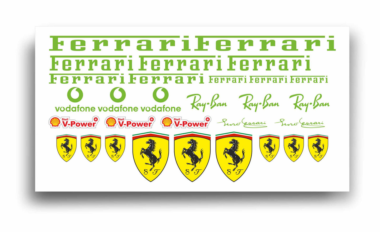 Ferrari adesivi stickers set auto moto bici camion