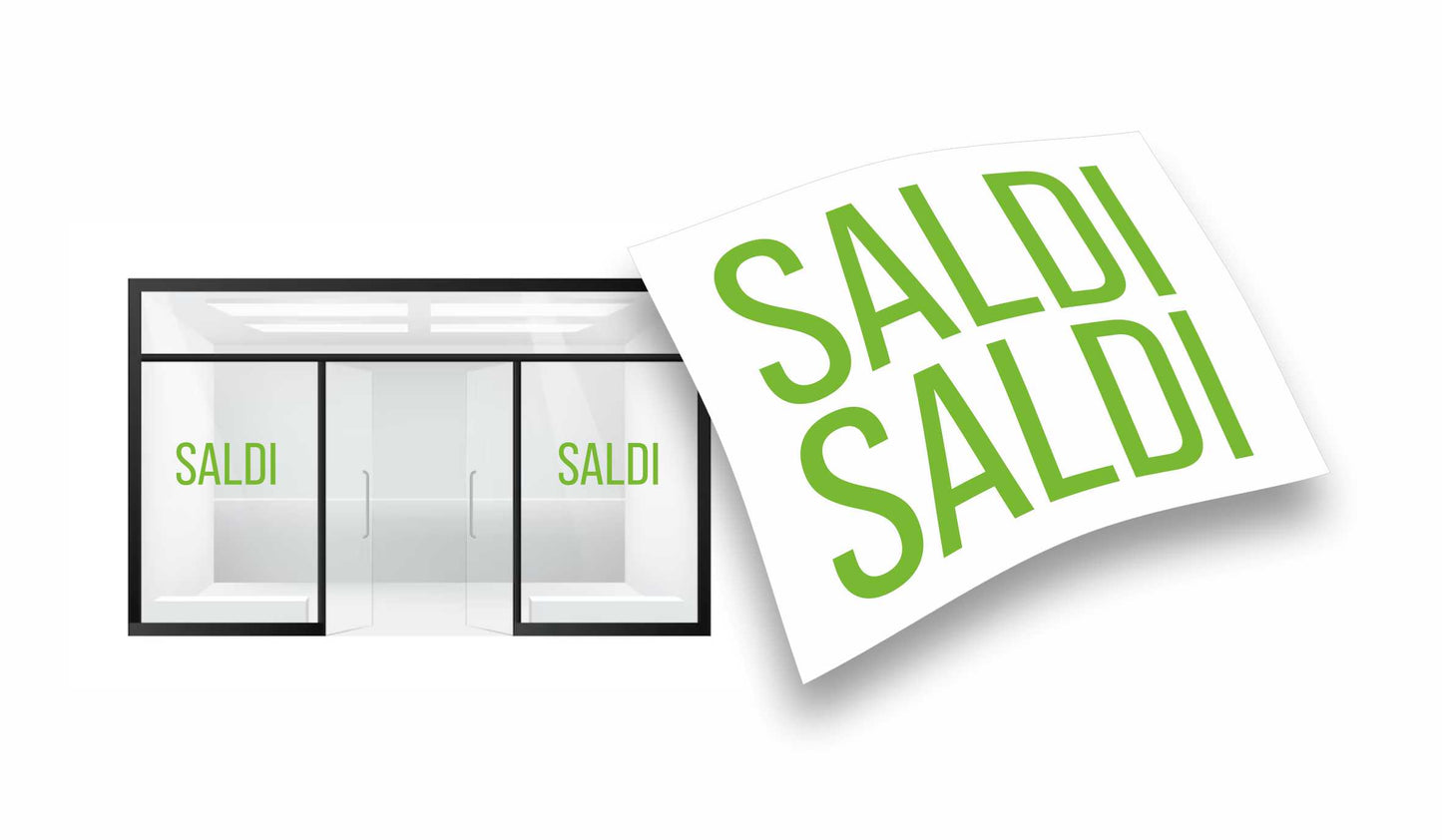 stickers Saldi 2 pezzi per vetrofanie
