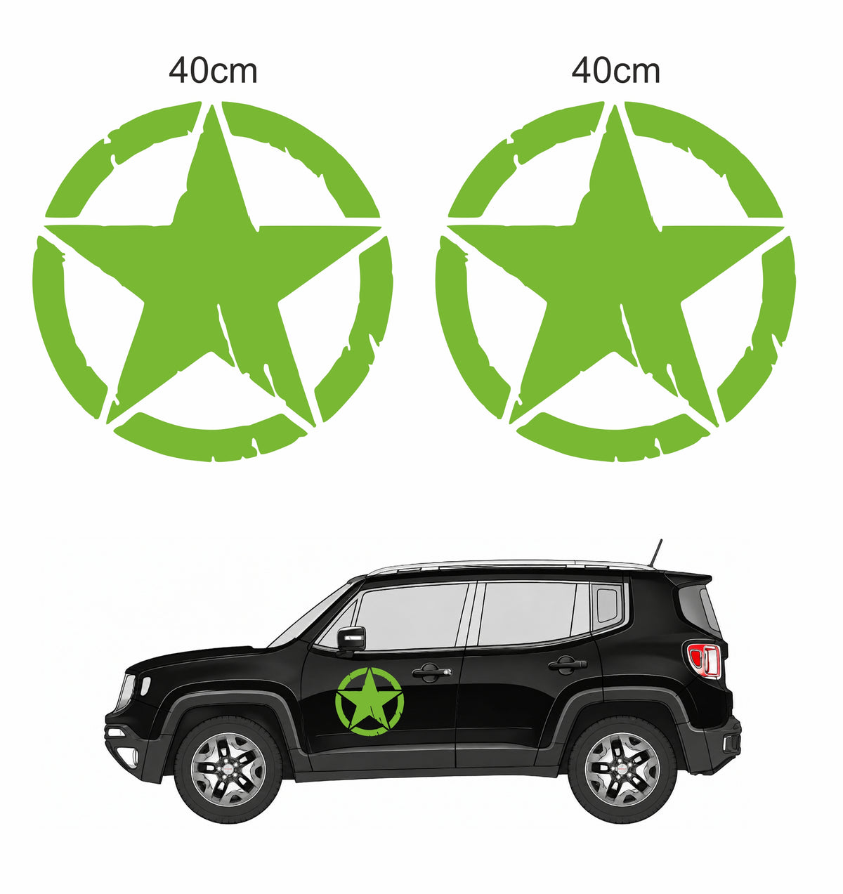 Stella Jeep Renegade adesivi stickers auto colore personalizzato