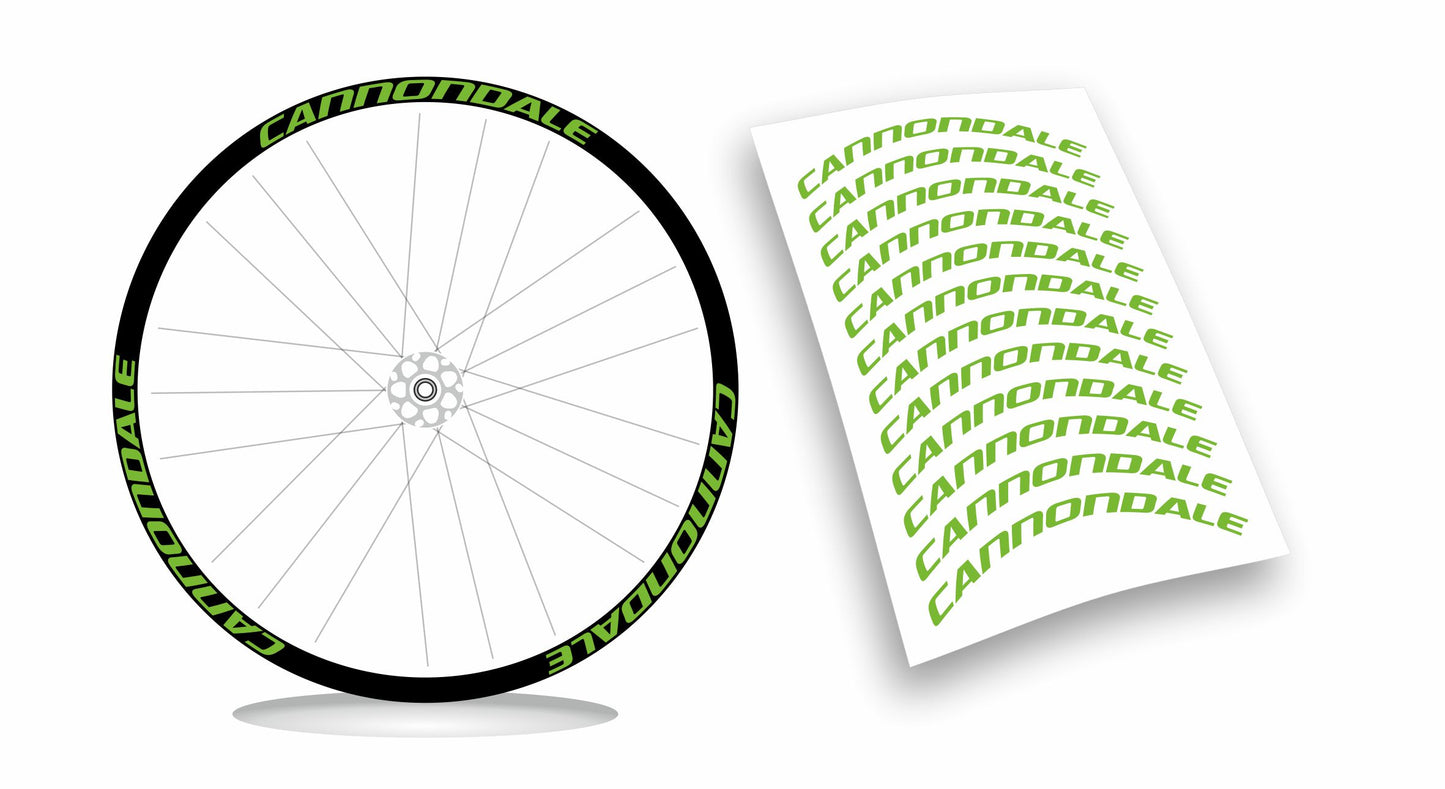 kit adesivi cerchi Cannondale colori a scelta anche fluo 12 pezzi