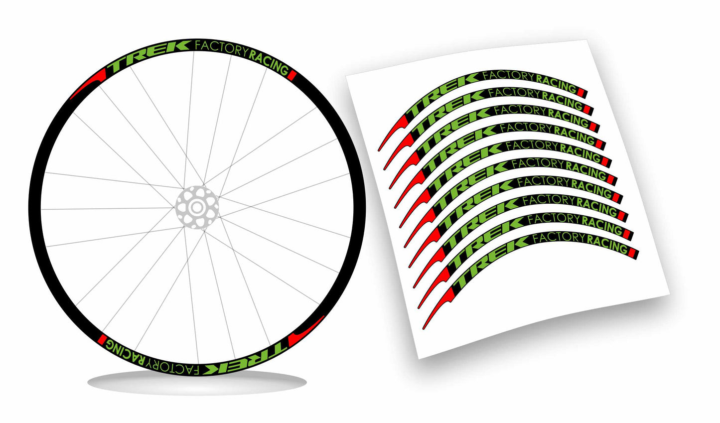 Adesivi cerchi ruote bici trek factory racing