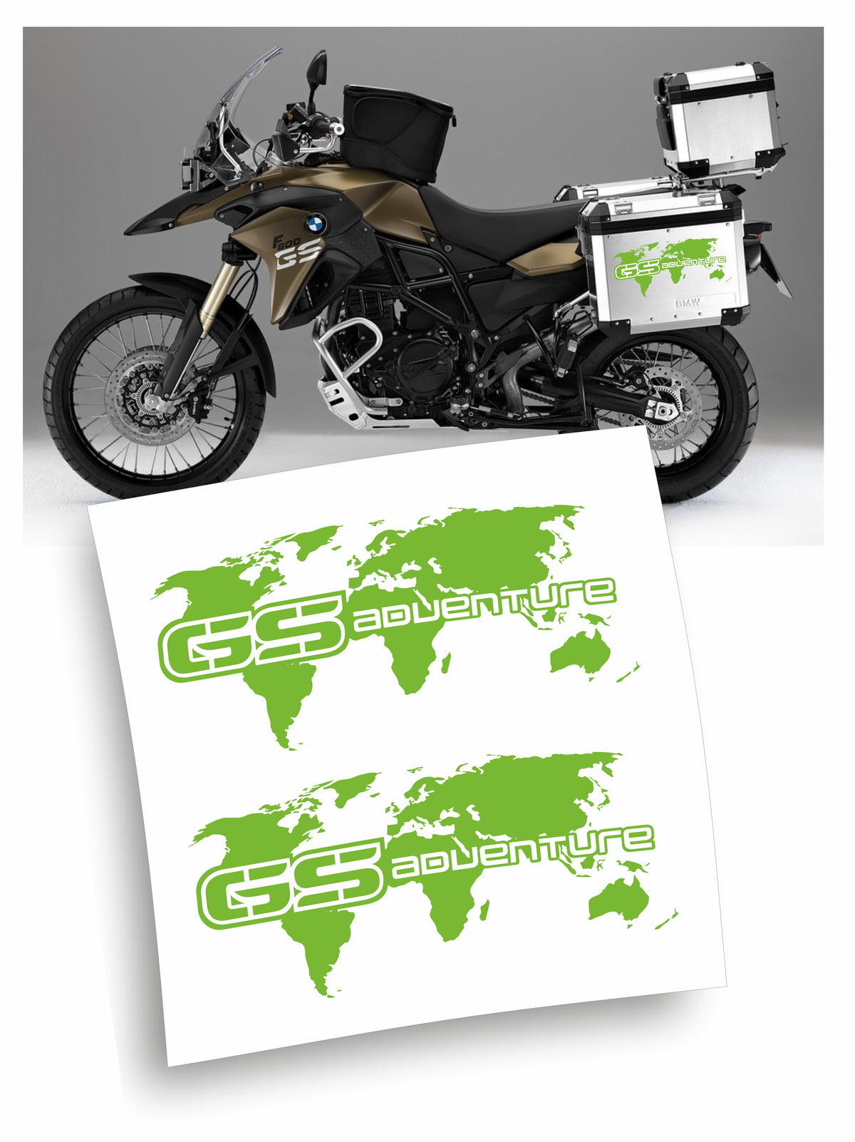 bmw gs adventure adesivi stickers borse laterali mappamondo