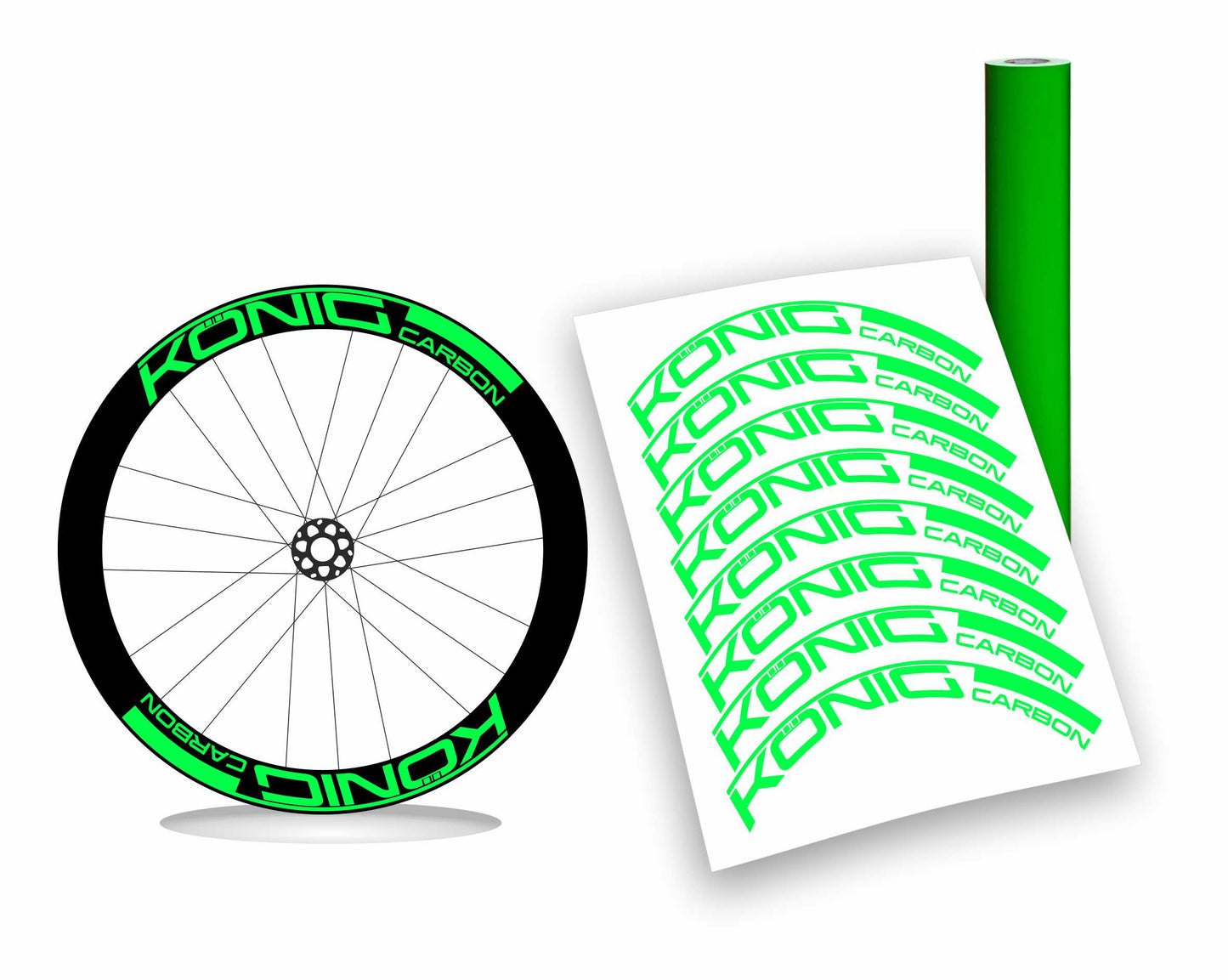 KONIG Carbon adesivi personalizzati per cerchi bici da corsa
