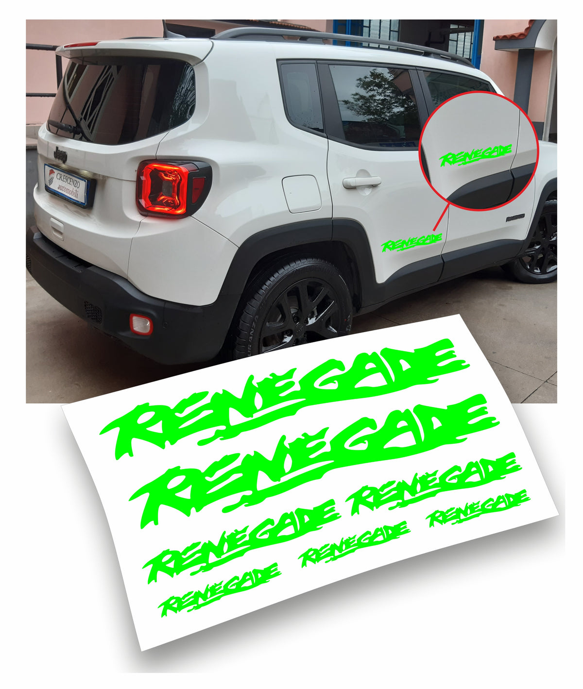 Jeep Renegade kit adesivi stickers auto colore personalizzato
