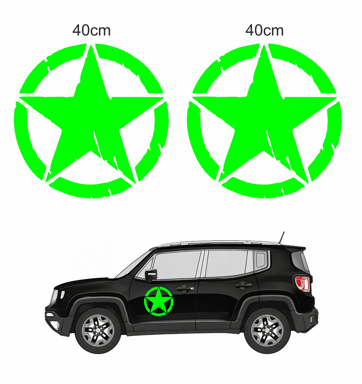 Stella Jeep Renegade adesivi stickers auto colore personalizzato
