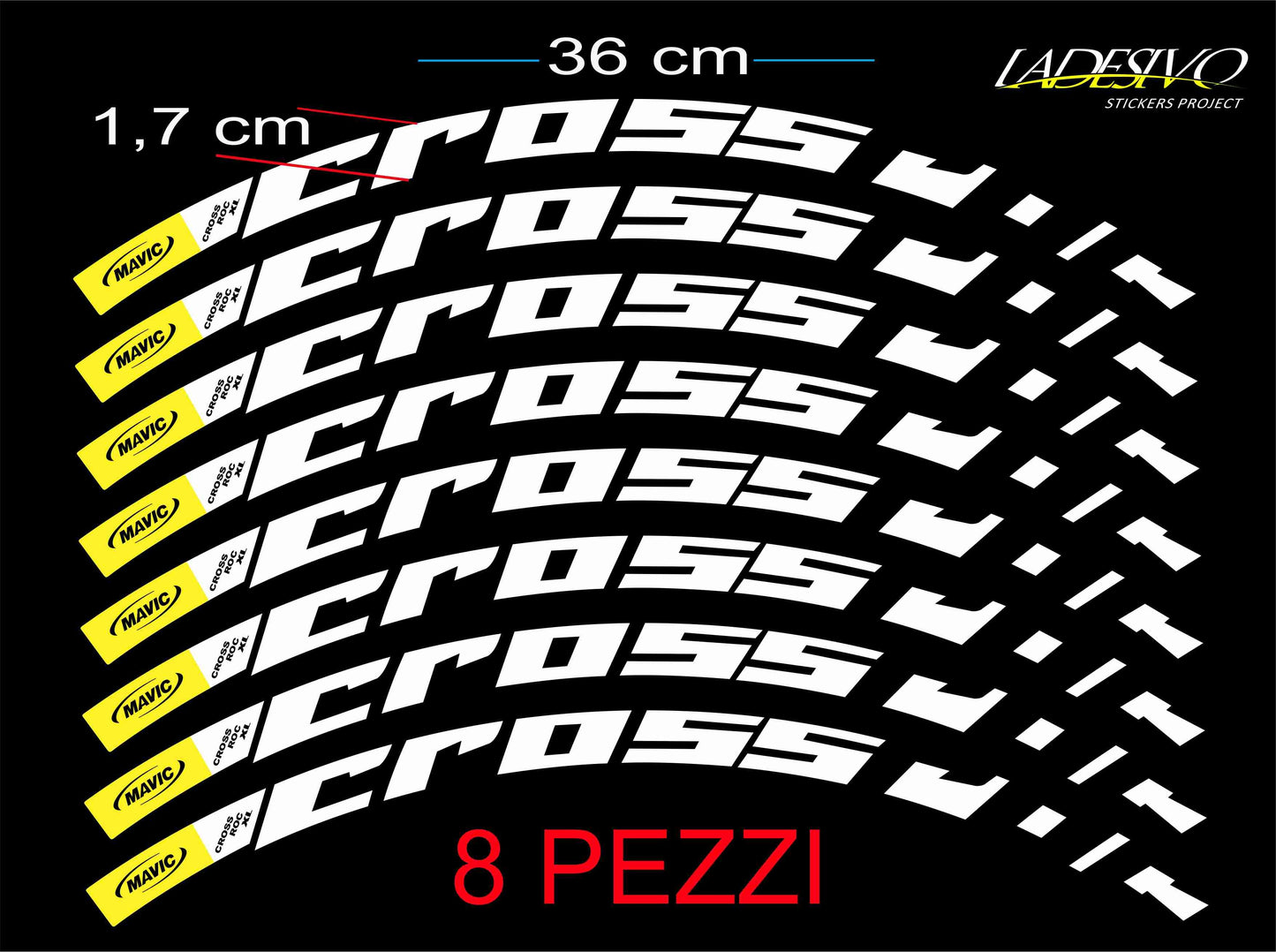 Adesivi cerchi bici mtb MAVIC CROSSROC Anche fluorescente 26-27,5-29 pollici