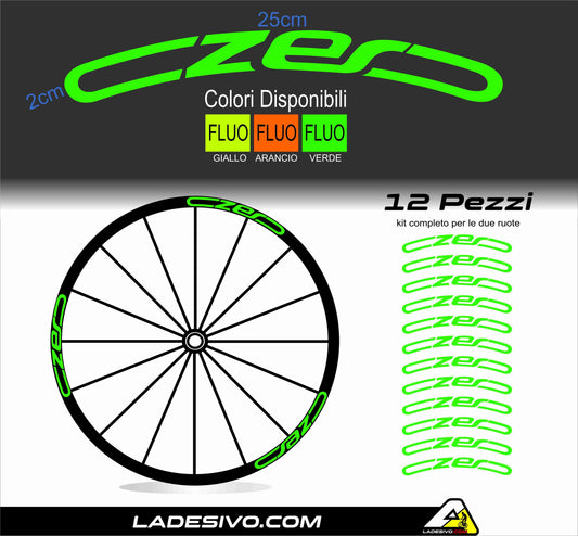 Adesivi cerchi ruote mtb CZERO cannondale colori fluo personalizzabili