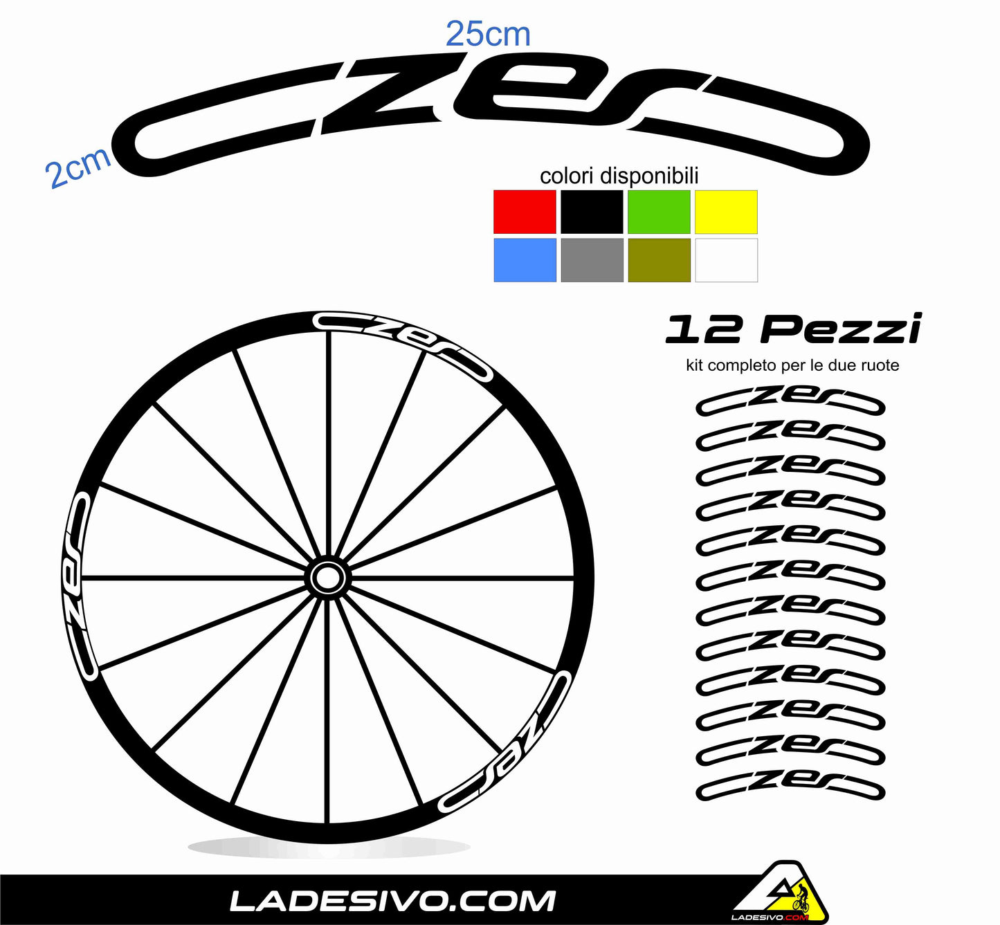 Adesivi cerchi ruote mtb CZERO cannondale personalizzabili customizable color