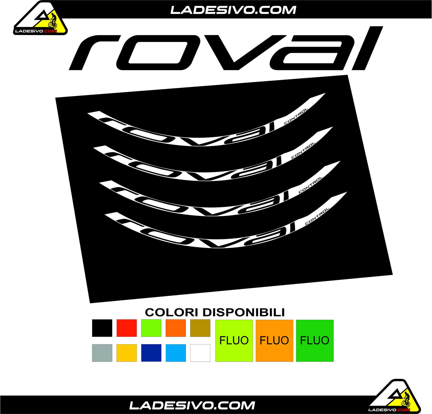 Adesivi cerchi ruote mtb roval control colori a scelta anche fluo personalizzabili