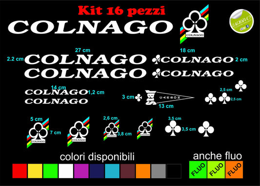 Kit adesivi Colnago colori a scelta anche fluo 16pz bicicletta mtb bdc