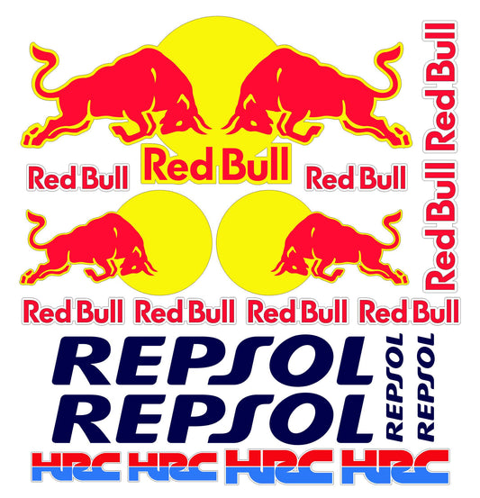 adesivi stickers red bull repsol hrc moto/auto