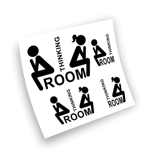 Adesivi porta WC Toilet Bagno "Thinking Room" Uomo Donna