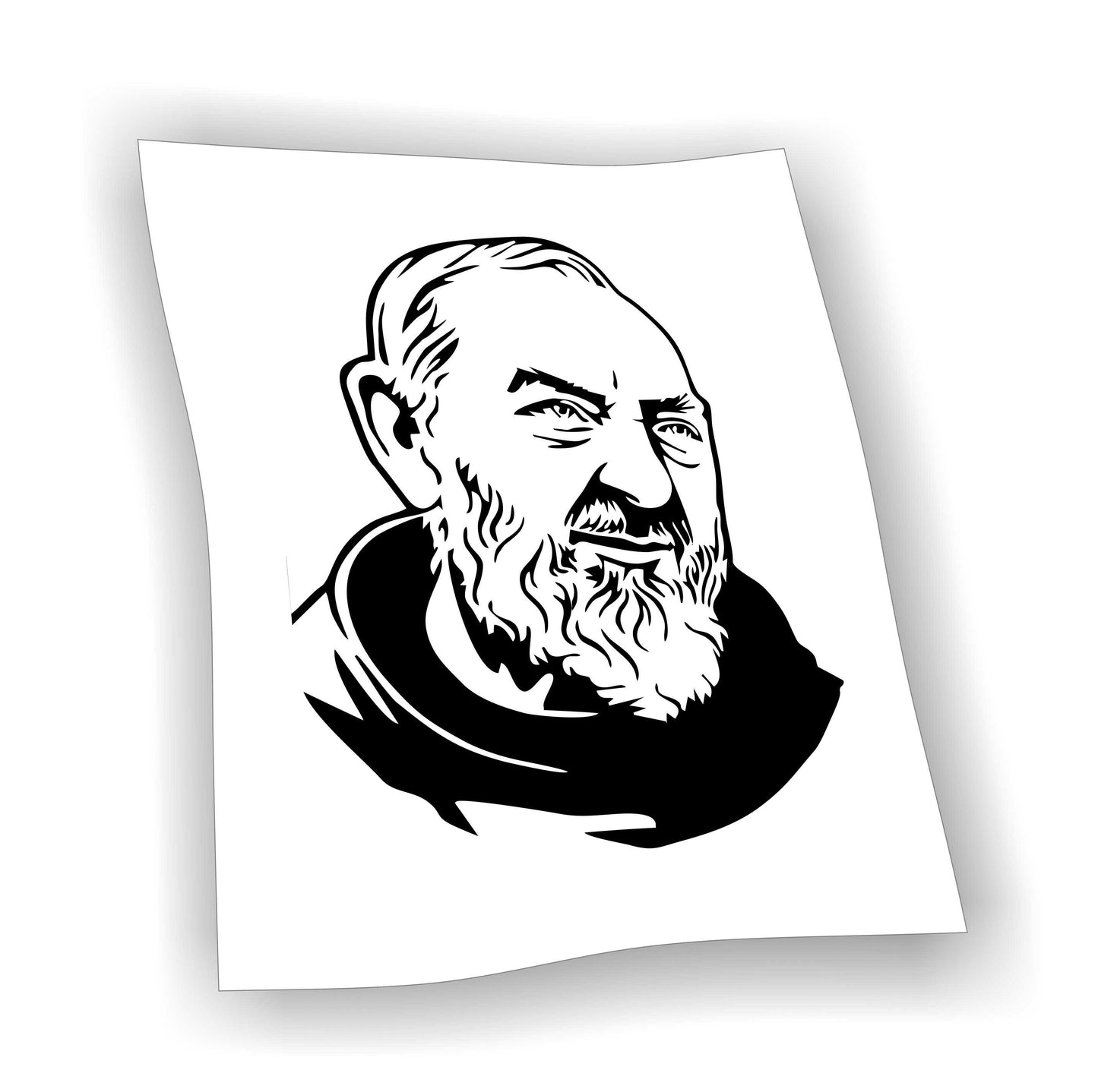 Adesivo Padre Pio da Pietrelcina 2pezzi