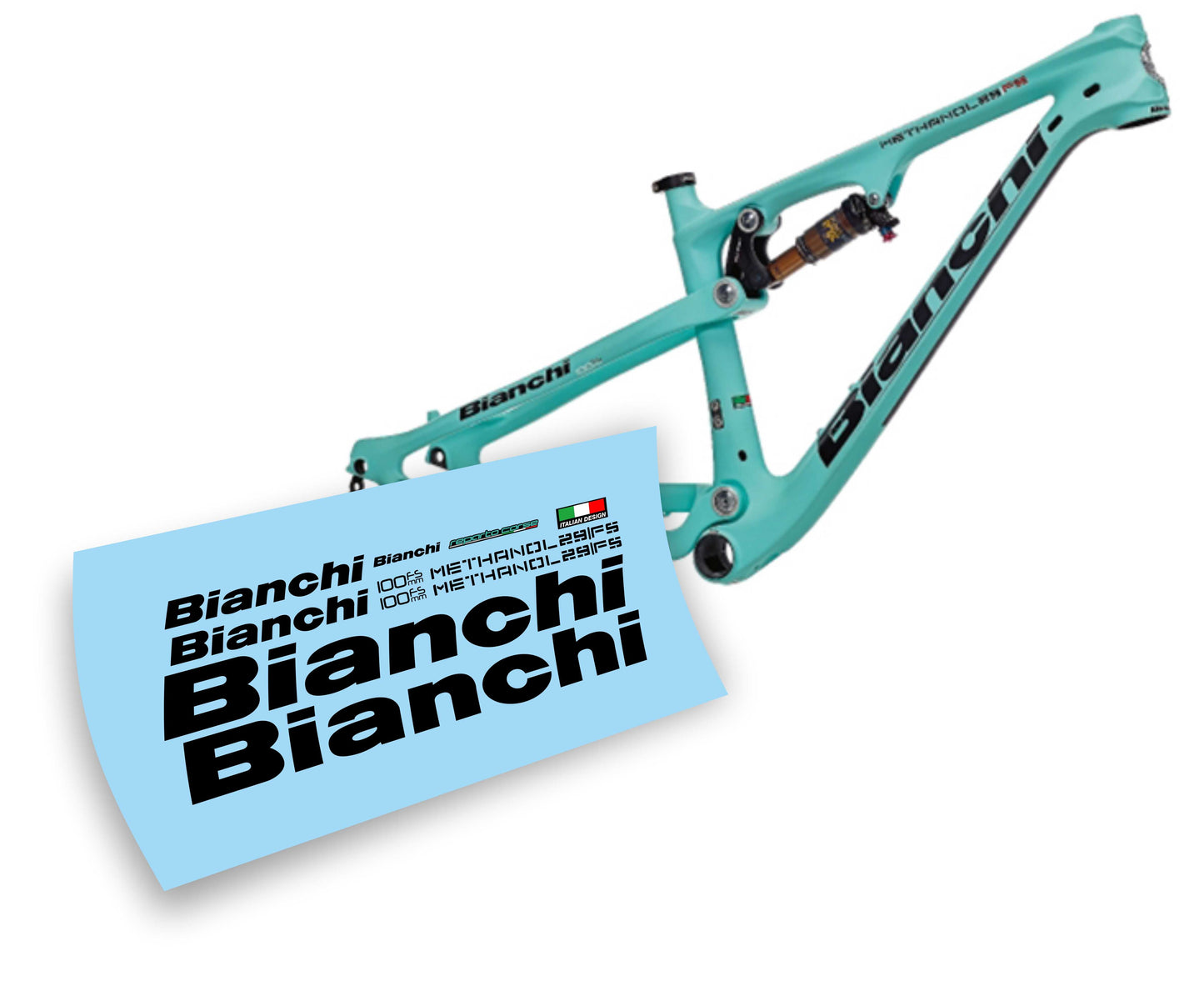 Bianchi Methanol 29 FS 2019 kit adesivi telaio mountain bike