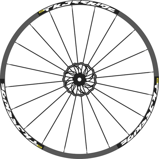 CROSSRIDE MAVIC - Kit adesivi cerchi mtb 27" sfondo nero wheel decals sticker