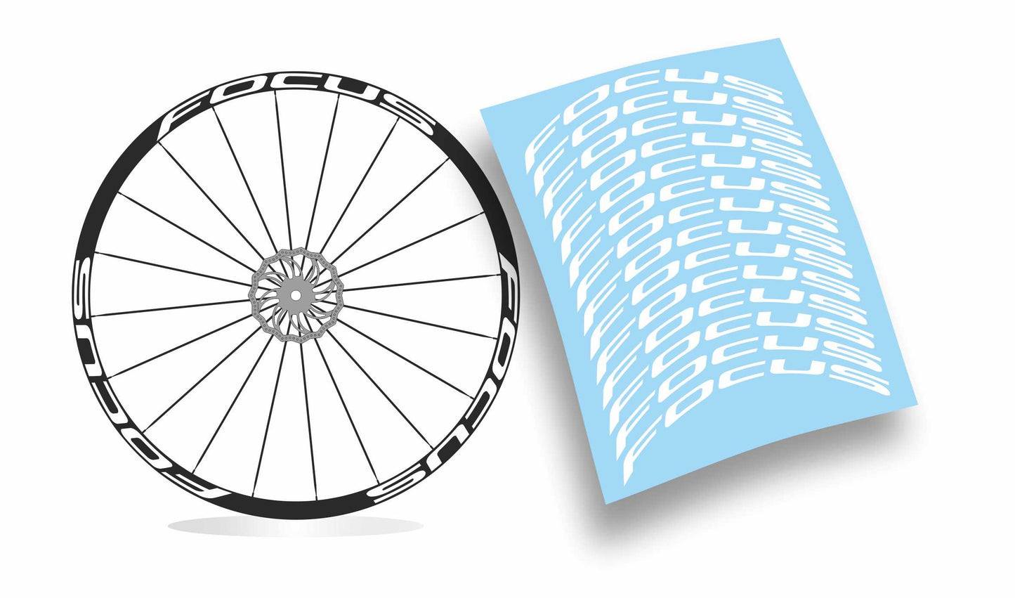Focus kit adesivi per cerchi bike colore personalizzato