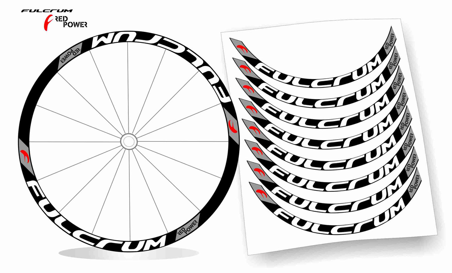 fulcrum red power adesivi stickers per cerchi bici