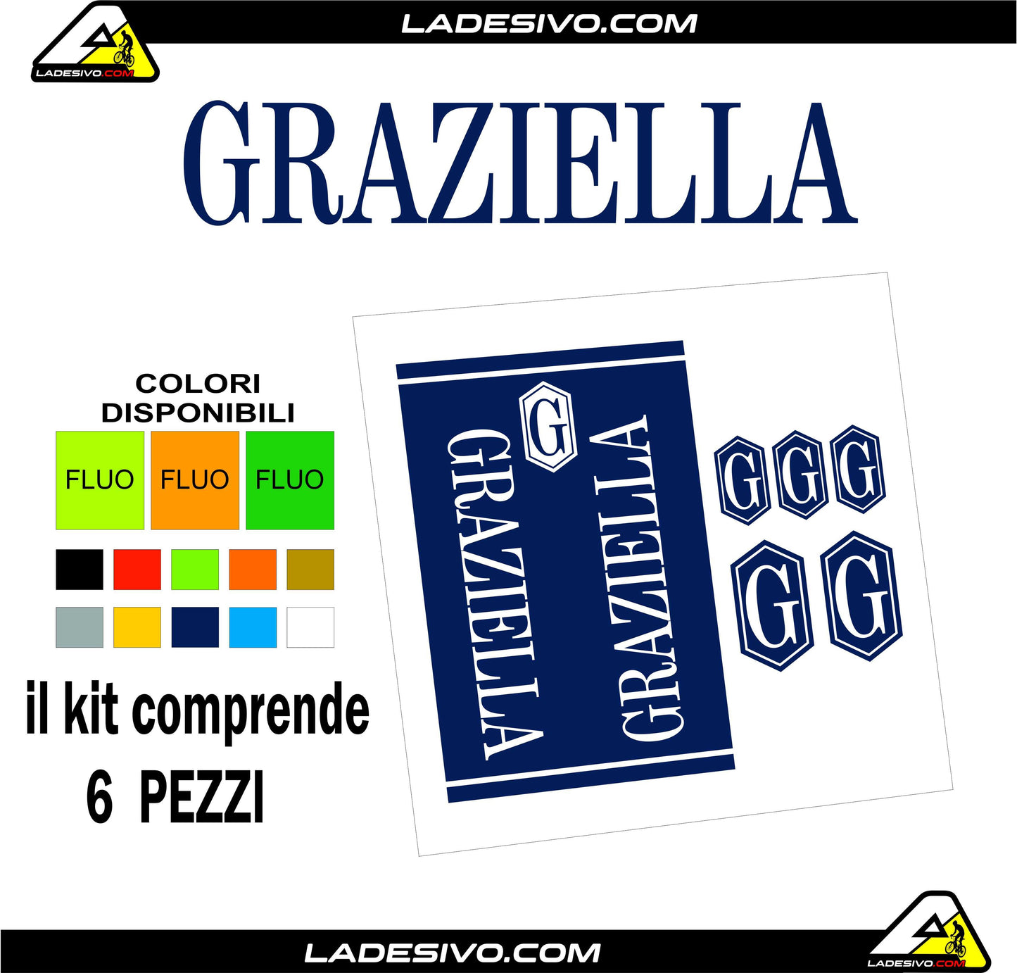 Kit ADESIVI bici d' epoca GRAZIELLA alta qualità