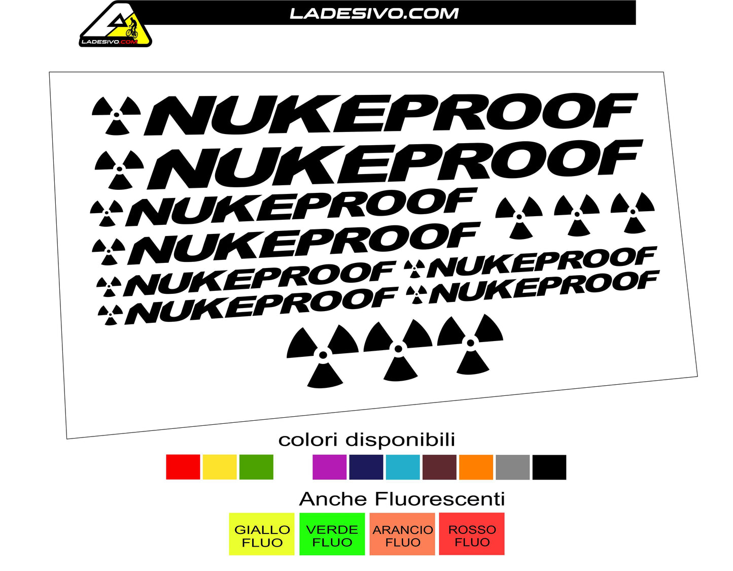 Kit adesivi bici telaio Nukeproof bdc mtb colori a scelta 15PEZZI