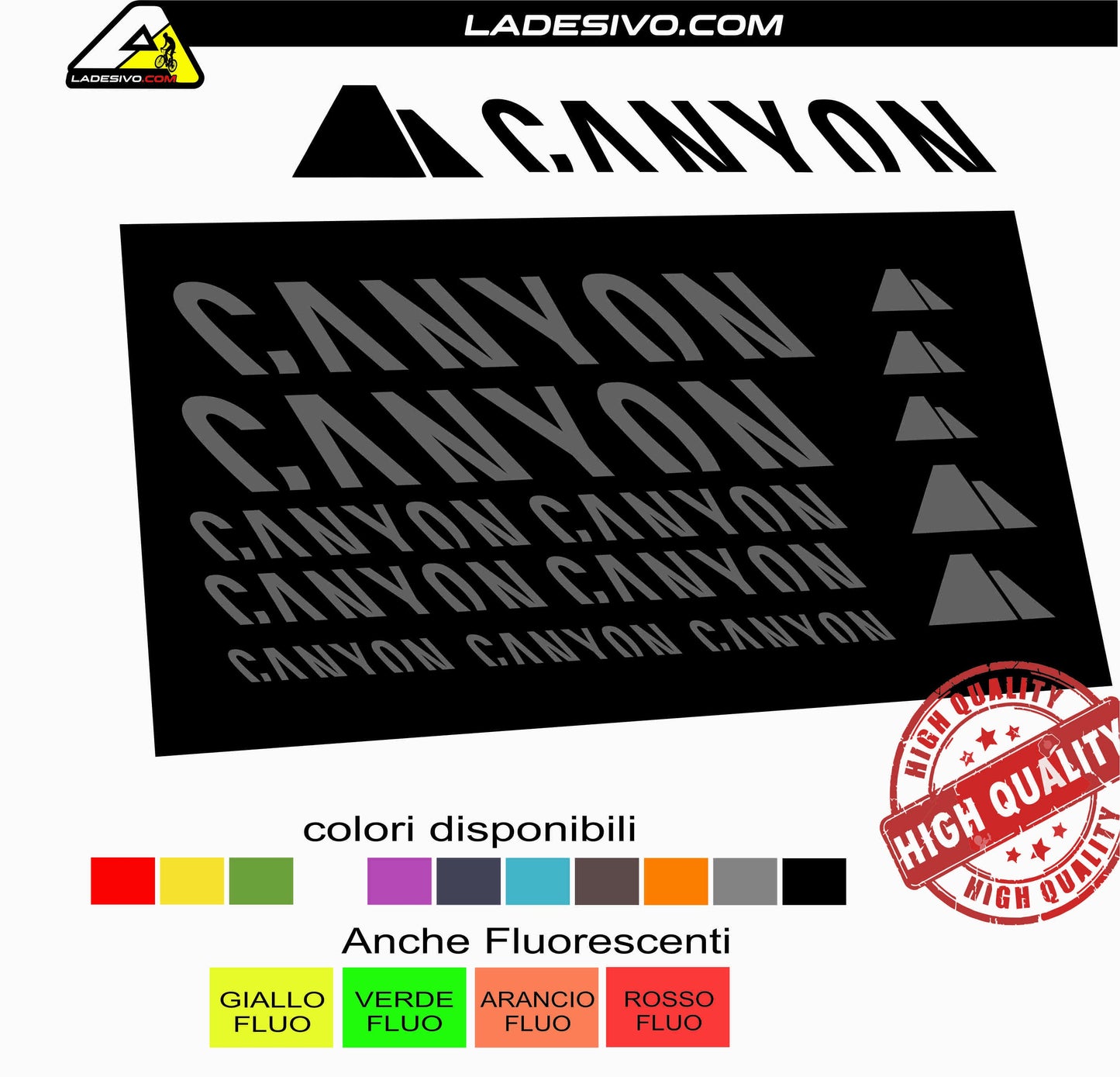 Kit adesivi bici telaio CANYON bdc mtb colori a scelta 14PEZZI