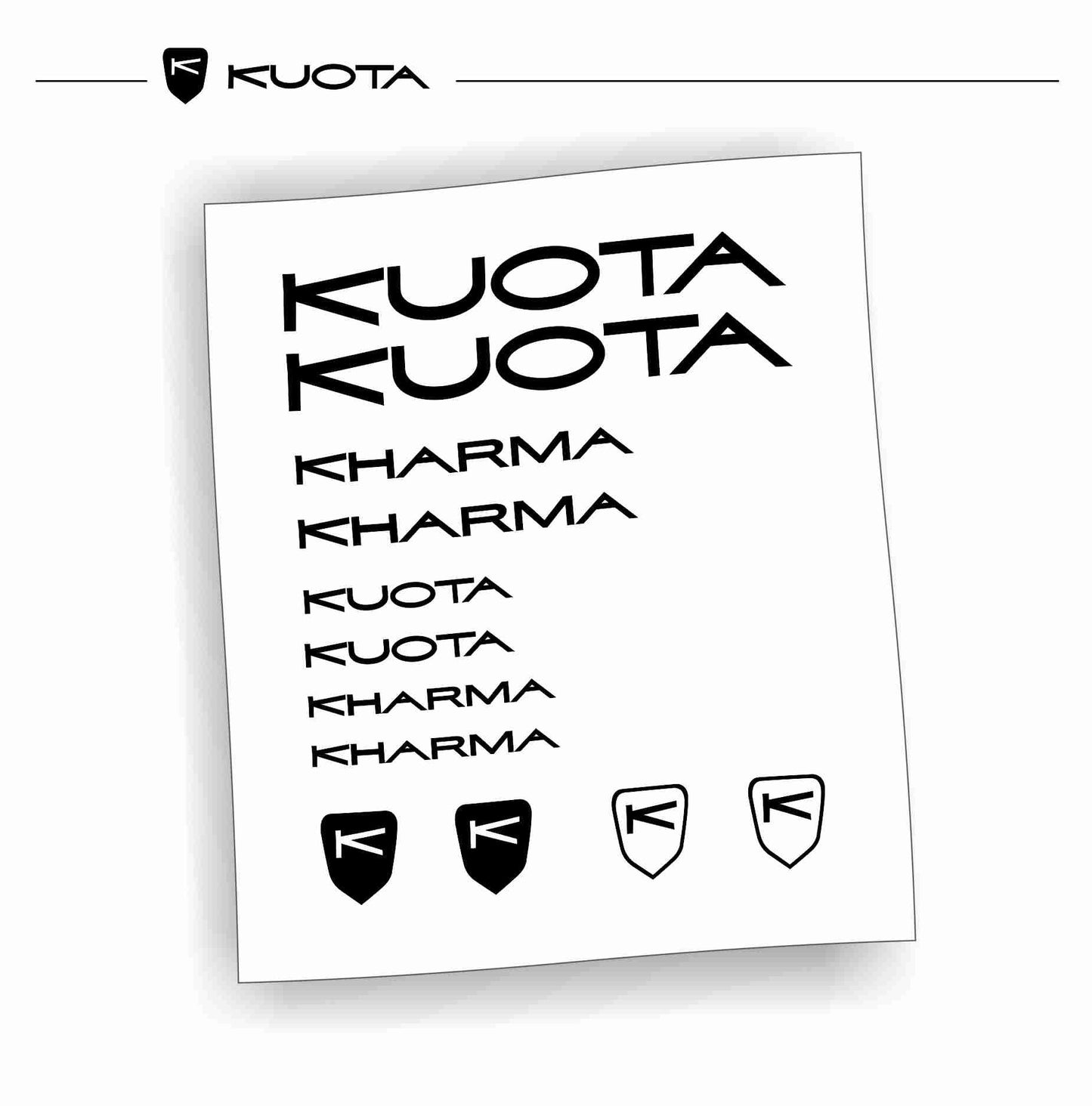 Kit adesivi bici telaio KUOTA KHARMA bdc colori a scelta 12 Pz