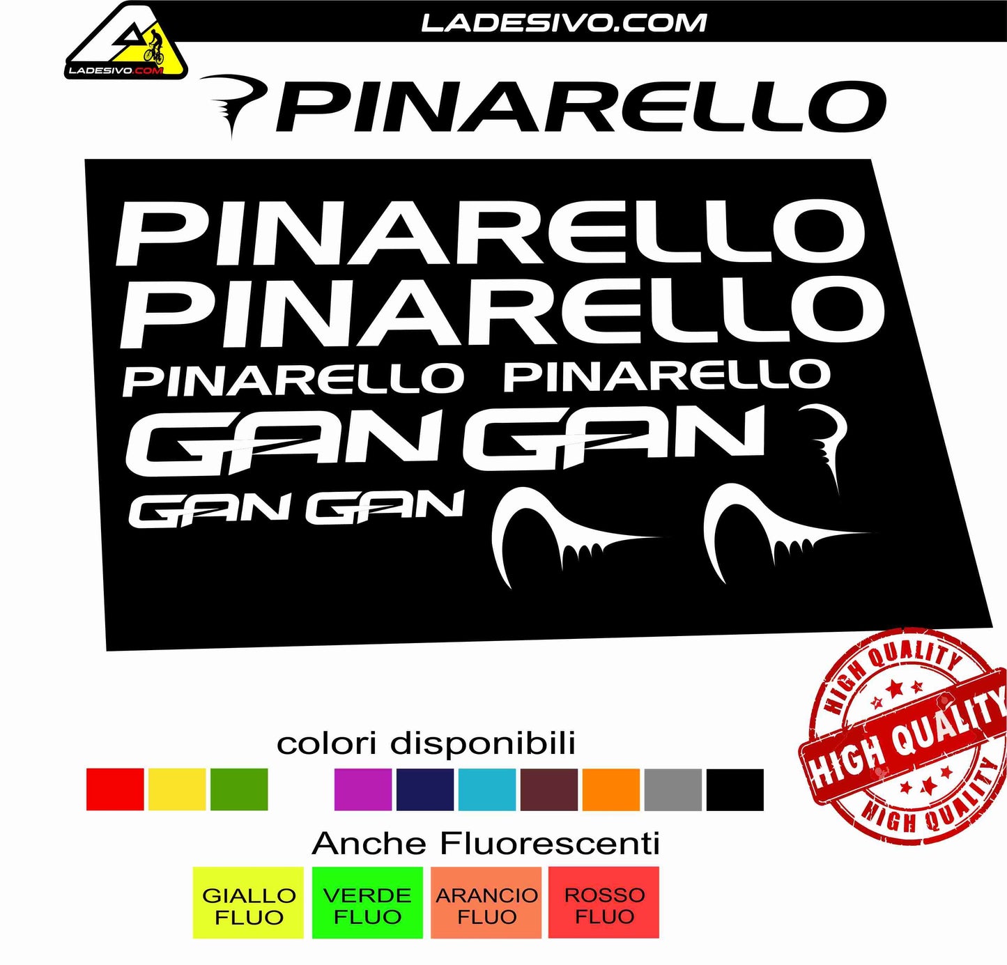 Kit adesivi bici telaio Pinarello Gun bdc  colori a scelta 11PEZZI