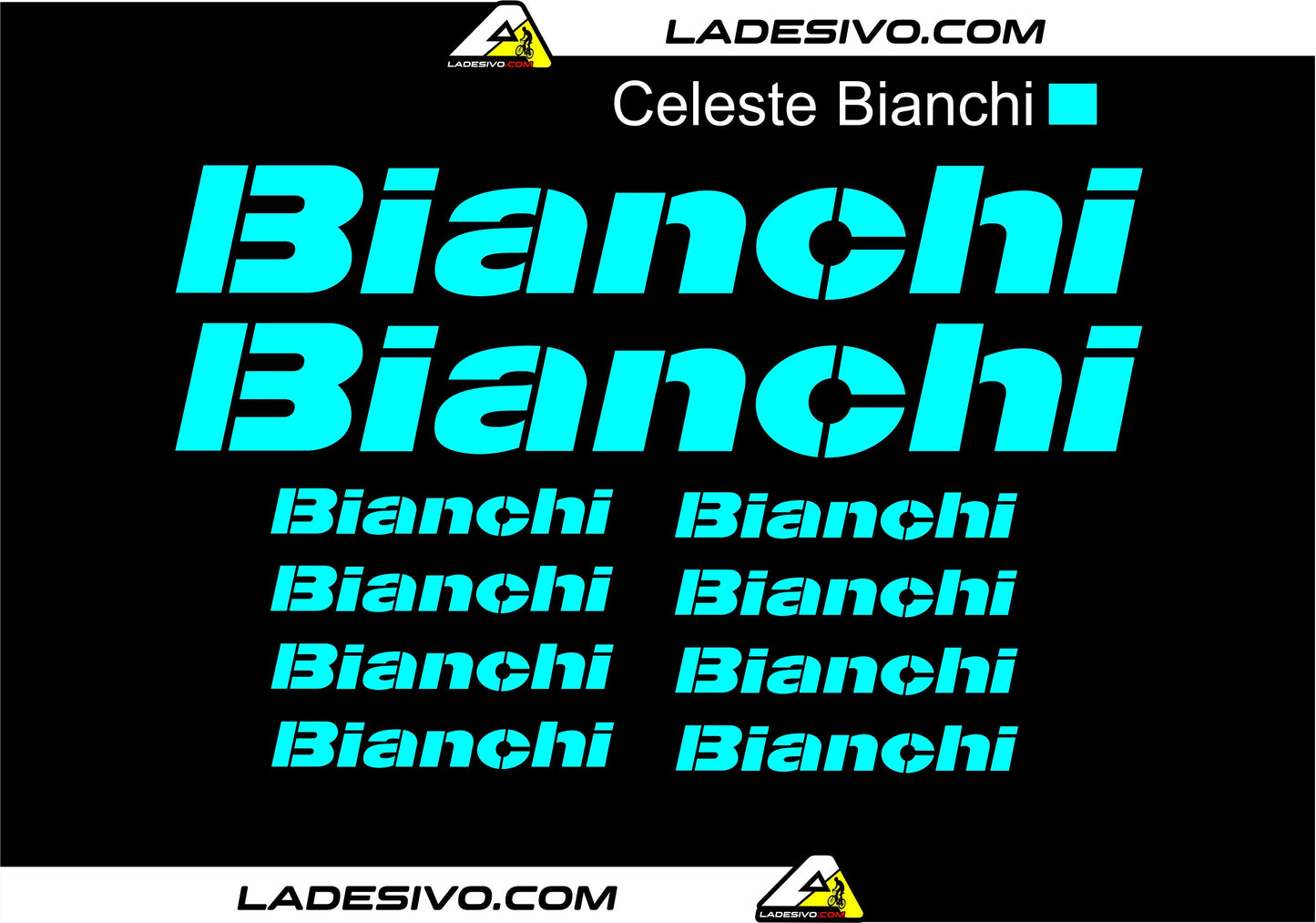 kit adesivi bicicletta bianchi colore celeste