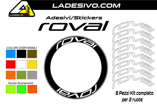 Kit adesivi/stickers cerchi bici bdc ROVAL profilo 60mm colori a scelta 8 pezzi wheel stickers