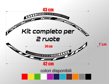 Kit completo adesivi cerchi bici da corsa fulcrum racing zero colore personalizzato stickers
