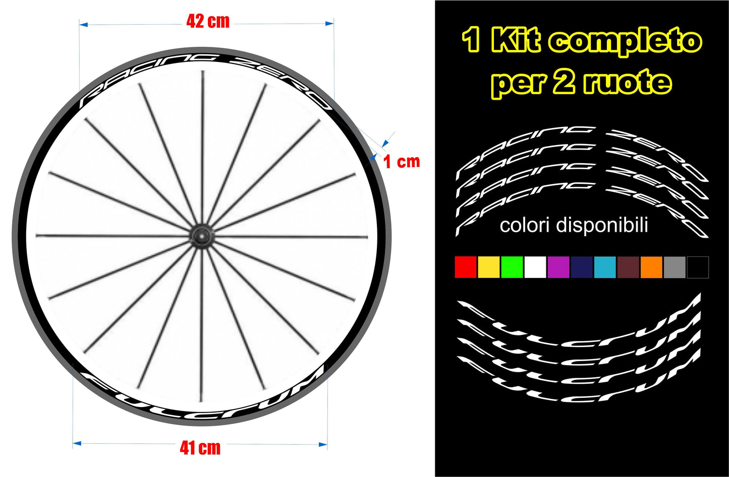 Kit adesivi cerchi bici da corsa fulcrum racing zero personalizzati stickers