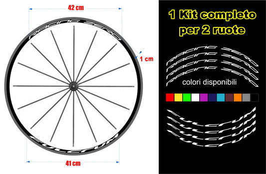 Kit adesivi cerchi bici da corsa fulcrum racing zero personalizzati stickers