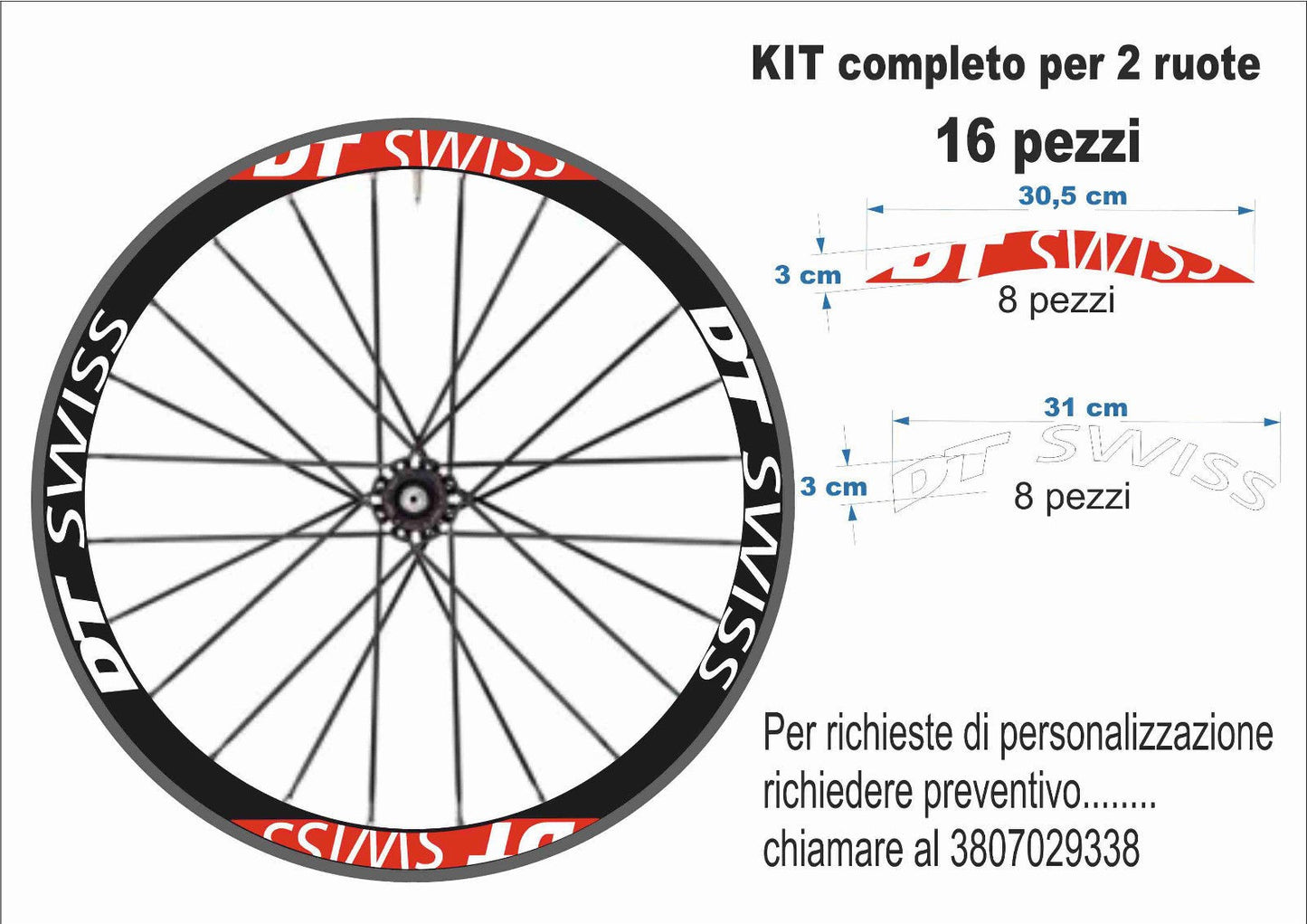 kit adesivi cerchi dt swiss 28 pollici bds stickers wheel 16 pezzi