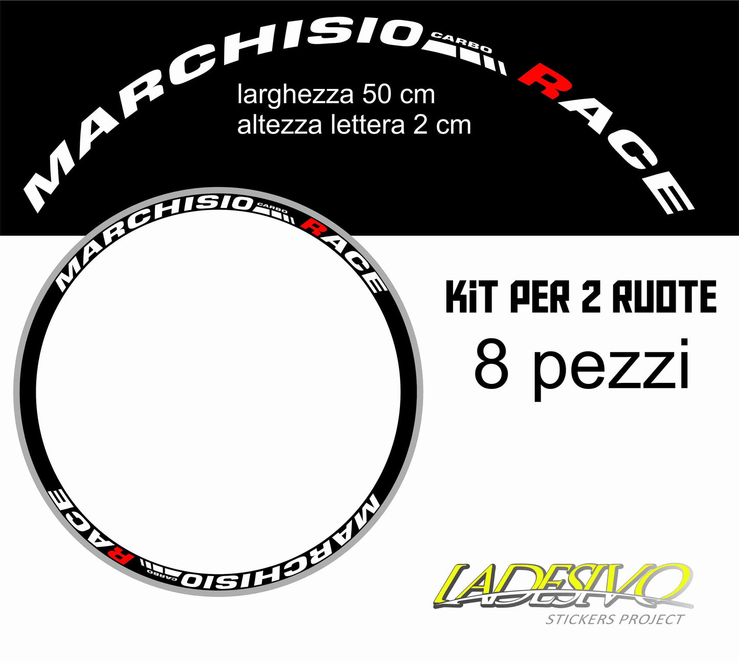 kit adesivi stickers cerchi bicicletta MARCHISIO carbo race